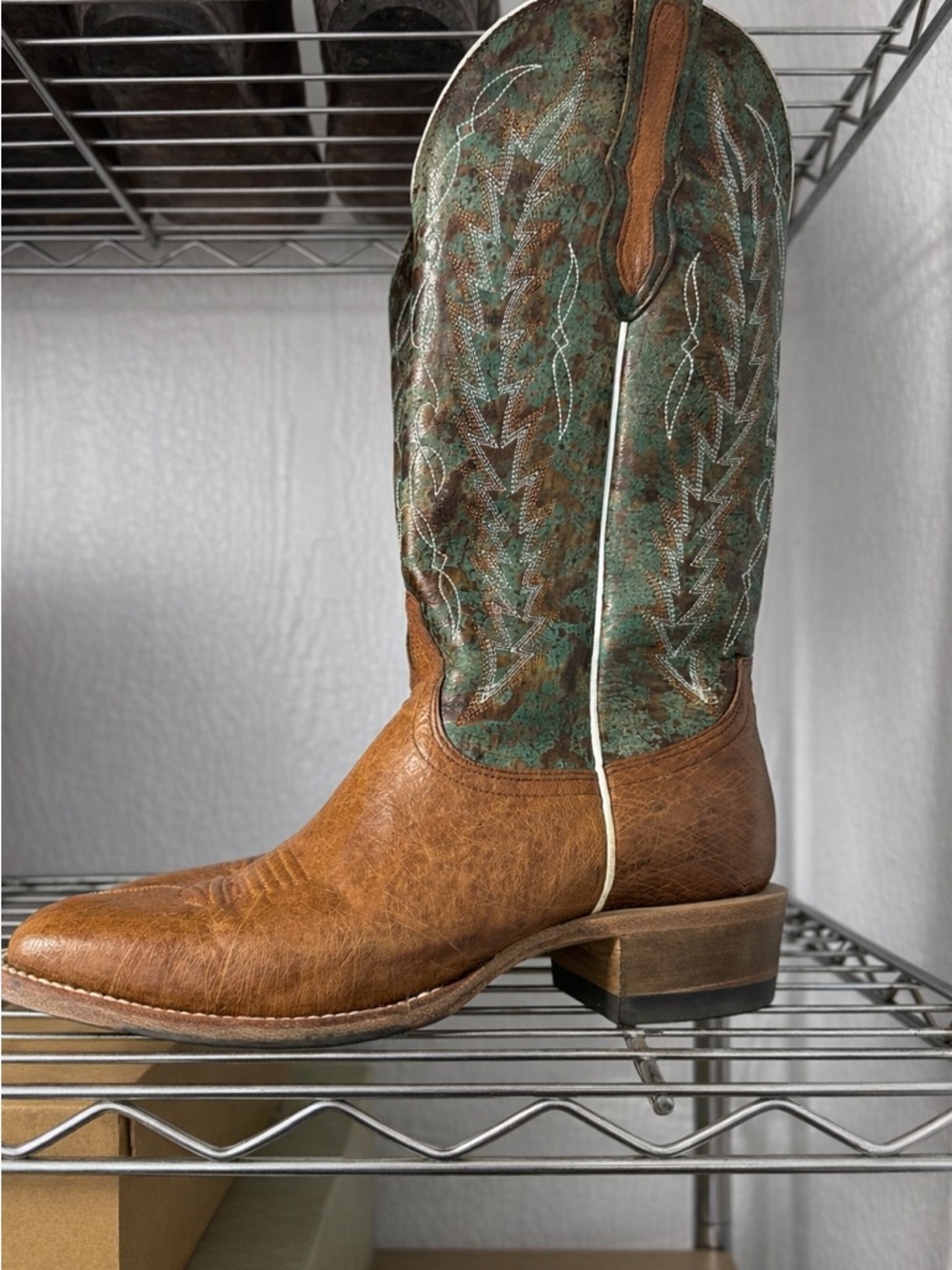 Cavender’s Brown & Green Western Boots | Square Toe